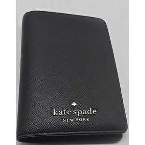 Kate Spade Staci Leather Passport Holder Black NEW